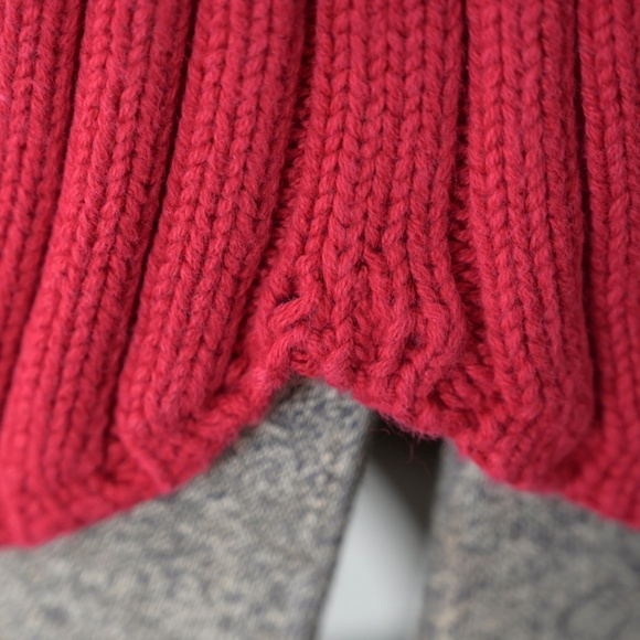2000s GAP Red Cotton Ribbed Turtleneck Sweater Size S | Thick Knit - Picture 6 of 9
